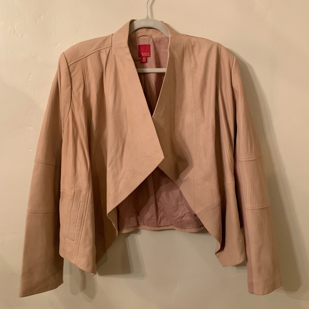 G.I.L.I. Pink, Leather Open Front Coat